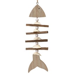 Fisch Deko Holz 30x7cm natur
