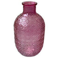 Vase -Jacky- Glas 20x11cm fuchsia