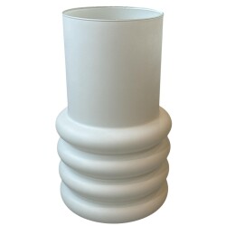 Vase -Ribster- Glas 30x18cm weiss