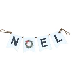 Girlande -Noel- Metall 20x88cm weiss