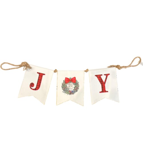 Girlande -Joy- Metall 27x90cm weiss
