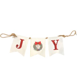 Girlande -Joy- Metall 27x90cm weiss