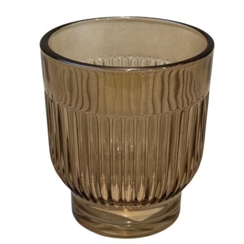 Teelichthalter -Dex- Glas 9x8cm beige