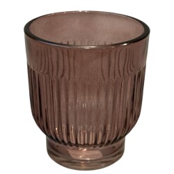 Teelichthalter -Dex- Glas 9x8cm rosa