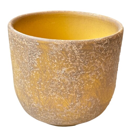 Blumentopf -Natan- Keramik 13x15cm oker