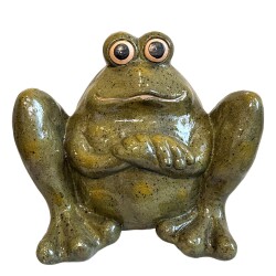 Frosch Dekofigur Keramik 29x36cm grün