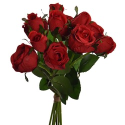 Kunstblume -Rosen Bund- 36cm rot