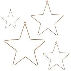 Sterne 4er-Set Metall 30cm gold