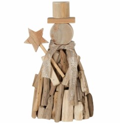 Schneemann Treibholz 30cm natur