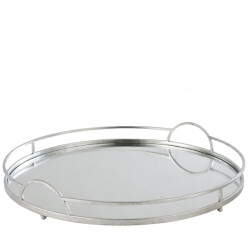 Tablett Luxor Metall 30cm silber