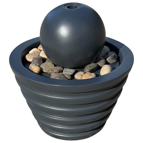 Brunnen Lumeo Polyresin 18x17cm anthrazit