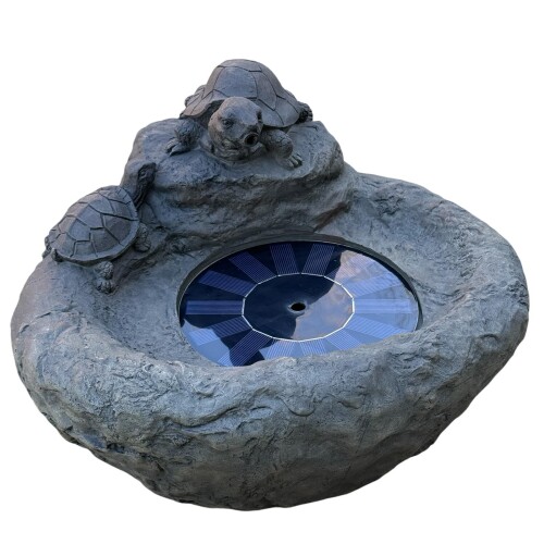 Brunnen Turtle Polyresin 25x37cm grau