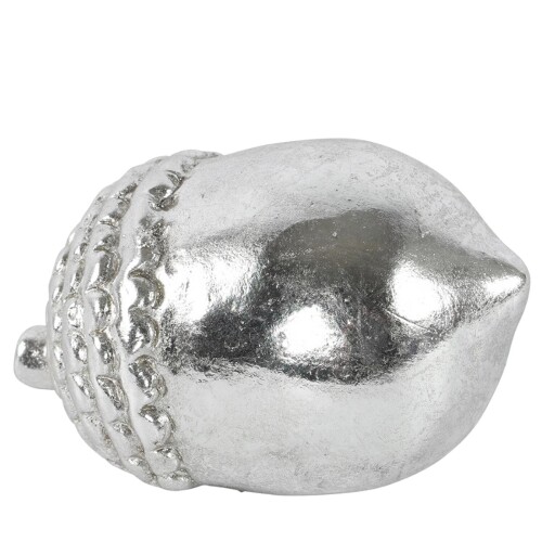 Eichel Deko Keramik 10x7cm silber