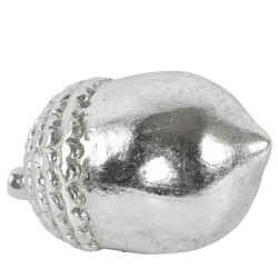 Eichel Deko Keramik 10x7cm silber