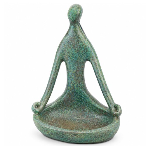 Skulptur Yoga Keramik 38cm türkis