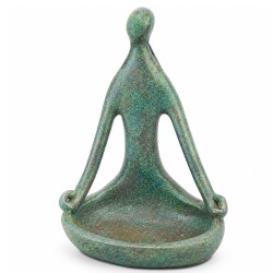 Skulptur Yoga Keramik 38cm türkis