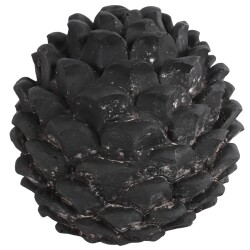 Tannenzapfen Deko Polyresin 16x18cm schwarz
