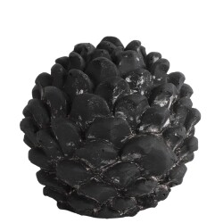 Tannenzapfen Deko Polyresin 10x11cm schwarz