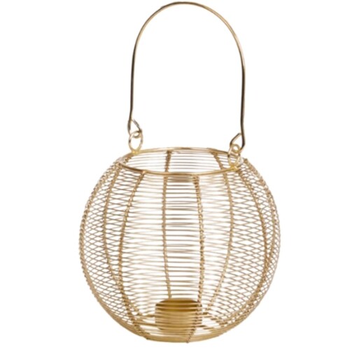 Laterne Metall 16x18cm gold