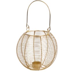 Laterne Metall 16x18cm gold
