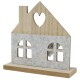 Haus Deko Holz 13x14cm grau