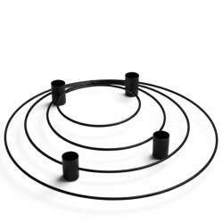 Kerzenhalter Kreise Metall 29cm schwarz