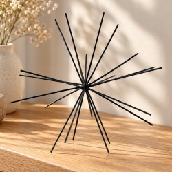 Stern Ornament Metall 25cm schwarz
