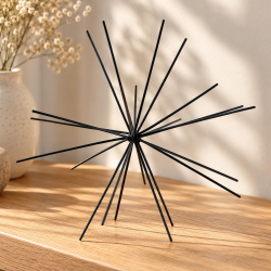 Stern Ornament Metall 25cm schwarz