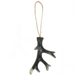 Geweih Dekohänger Polyresin 9cm schwarz