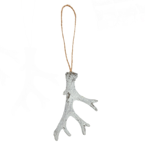 Geweih Dekohänger Polyresin 9cm weiss