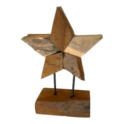 Stern Deko Teak 25cm natur