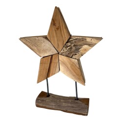 Stern Deko Teak 35cm natur