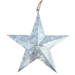 Stern Dekohänger Metall 34cm silber