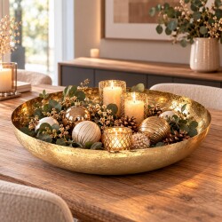 Schale Harva Metall 46cm gold