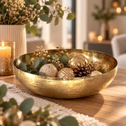 Schale Harva Metall 30cm gold