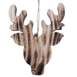 Rentierkopf Hängend Holz 20cm natur