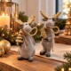 Rentier 2ass Polyresin 16cm grau-gold