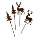 Stecker Xmas 4er-Set Metall 15cm rost