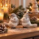 Vogel Xmas 2ass Keramik 10cm weiss