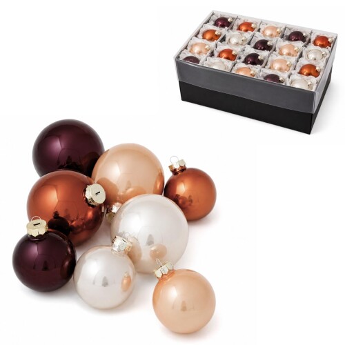 Baumkugel 30er-Set Glas 6-8cm cappucino