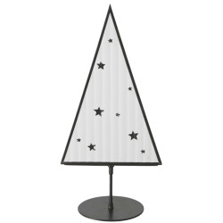 Weihnachtsbaum Stanny Metall 31x15cm weiss-grau