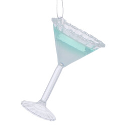 Baumkugel Martini Glas 10cm weiss