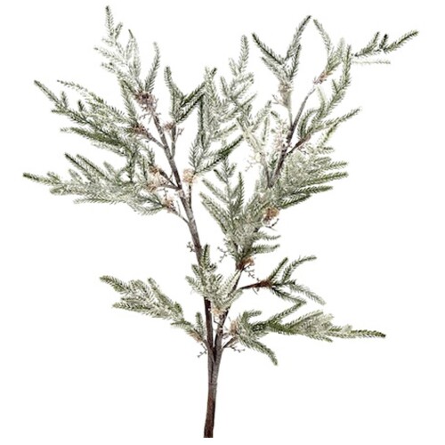 Tanne Snowy Deko Zweig Kunststoff 125cm grün-weiss
