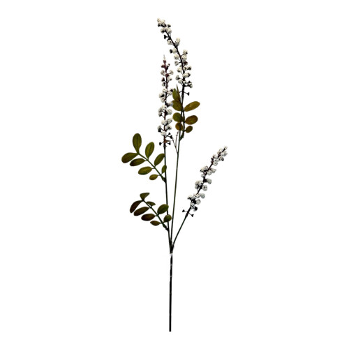 Beeren Kunstblume Zweig 70cm creme