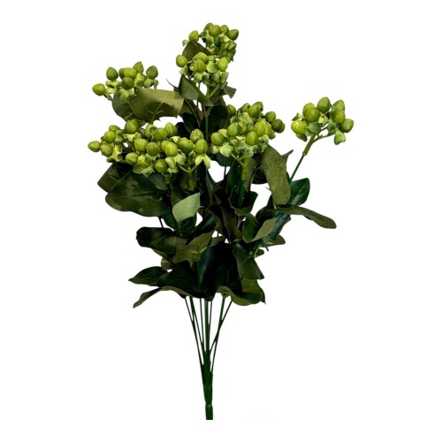 Hypericum Kunstblume Zweig 44cm grün