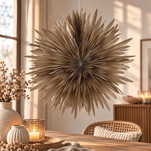 Flower Foldy Dekohänger Papier 60cm taupe