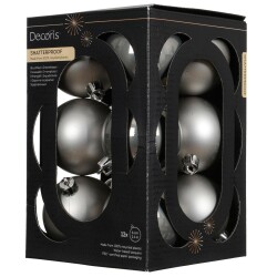 Baumkugel 12er-Set Polystyren 6cm warm-grau