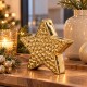 Stern Deko Porzellan 13cm gold