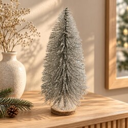 Weihnachtsbaum Glitter 38cm silber