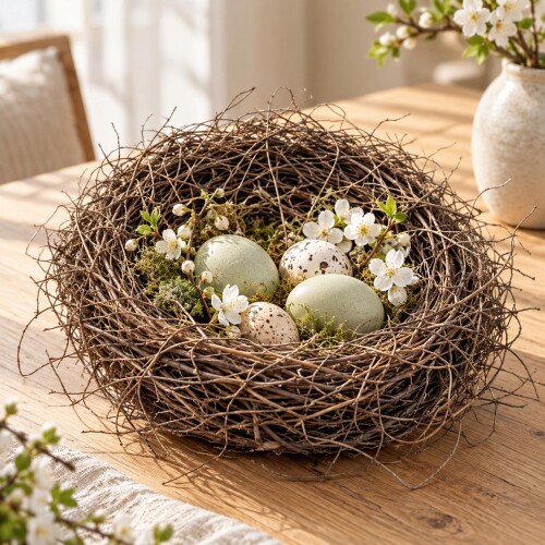 Nest Osterdeko Natur 10x30cm